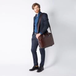 Piquadro Black Square Briefcase With Wheels Brown 10 Piquadro Black Square Briefcase With Wheels Brown -Mode Tassen Winkel image 1715