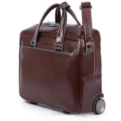 Piquadro Black Square Briefcase With Wheels Brown 12 Piquadro Black Square Briefcase With Wheels Brown -Mode Tassen Winkel image 1717