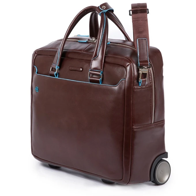 Piquadro Black Square Briefcase With Wheels Brown 5 Piquadro Black Square Briefcase With Wheels Brown - Afbeelding 5