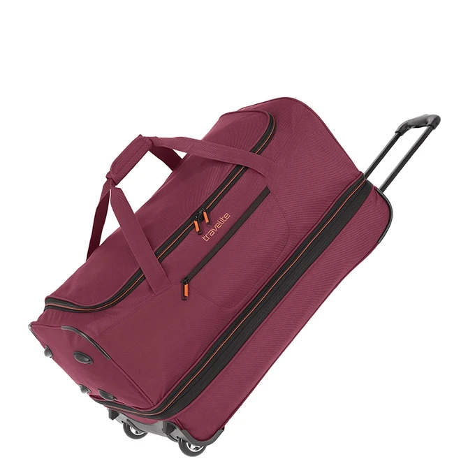 Travelite Basics Wheeled Duffle 70 Expandable Dark Red 1 Travelite Basics Wheeled Duffle 70 Expandable Dark Red