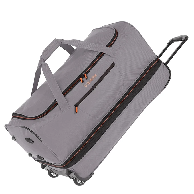 Travelite Basics Wheeled Duffle 70 Expandable Grey 1 Travelite Basics Wheeled Duffle 70 Expandable Grey