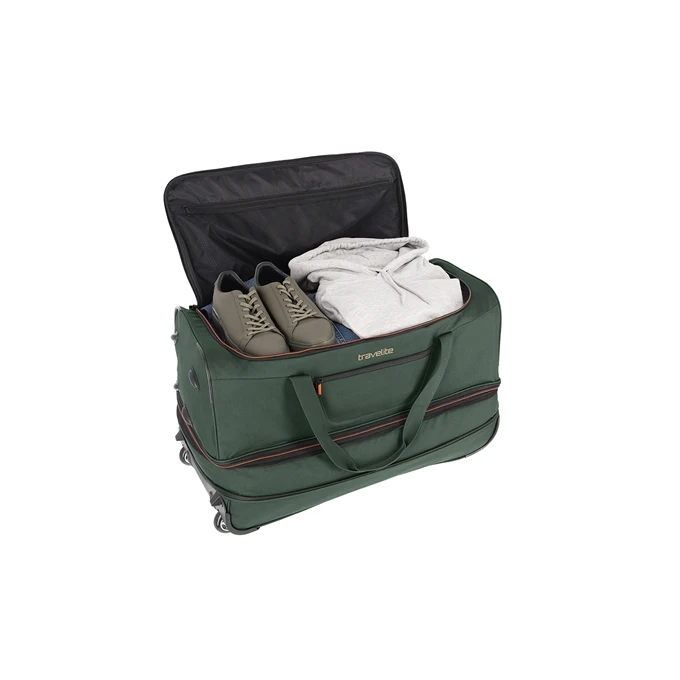 Travelite Basics Wheeled Duffle 70 Expandable Dark Green 5 Travelite Basics Wheeled Duffle 70 Expandable Dark Green - Afbeelding 5