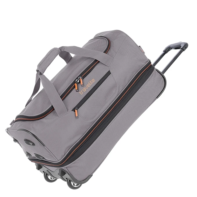 Travelite Basics Wheeled Duffle 55 Expandable Grey 1 Travelite Basics Wheeled Duffle 55 Expandable Grey