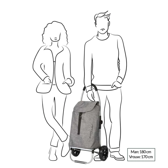 Playmarket Go Two Compact Boodschappentrolley Jeans 2 Playmarket Go Two Compact Boodschappentrolley Jeans - Afbeelding 2