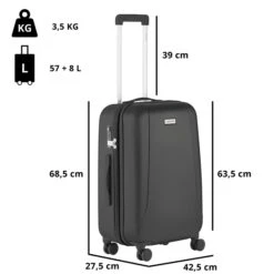 CarryOn Skyhopper 4 Wiel Trolley 68 Expandable Black -Mode Tassen Winkel image 387