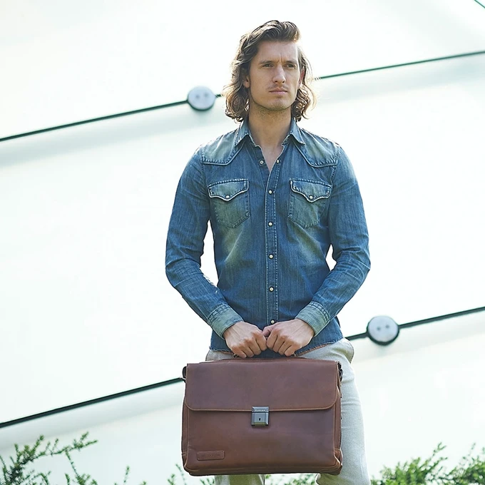 Plevier Navigator Morse Aktetas 2 Vaks 15.6" Donkerbruin 2 Plevier Navigator Morse Aktetas 2 Vaks 15.6" Donkerbruin - Afbeelding 2