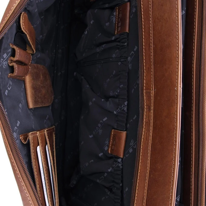 Plevier Navigator Morse Aktetas 2 Vaks 15.6" Donkerbruin 5 Plevier Navigator Morse Aktetas 2 Vaks 15.6" Donkerbruin - Afbeelding 5