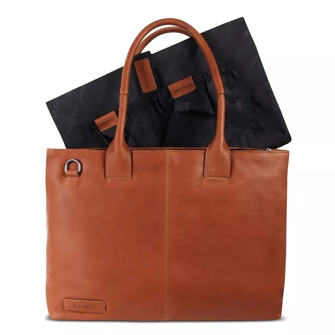 Plevier Structure Antilla Leren Damestas 3-vaks 15,6'' Cognac 5 Plevier Structure Antilla Leren Damestas 3-vaks 15,6'' Cognac - Afbeelding 5