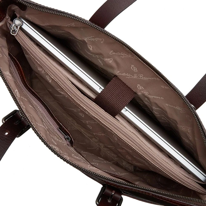 Castelijn & Beerens Rien Laptop Schoudertas 15.4'' RFID Cognac 4 Castelijn & Beerens Rien Laptop Schoudertas 15.4'' RFID Cognac - Afbeelding 4
