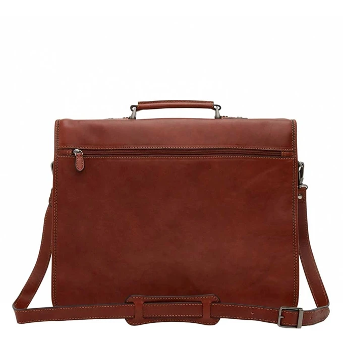 Castelijn & Beerens Verona Laptoptas 15.6" 3-vaks Licht Bruin 3 Castelijn & Beerens Verona Laptoptas 15.6" 3-vaks Licht Bruin - Afbeelding 3