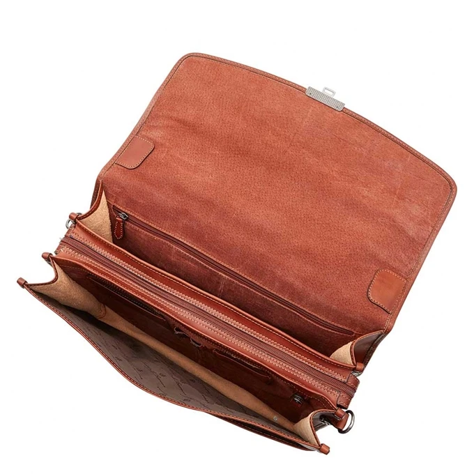 Castelijn & Beerens Verona Laptoptas 15.6" 3-vaks Licht Bruin 4 Castelijn & Beerens Verona Laptoptas 15.6" 3-vaks Licht Bruin - Afbeelding 4