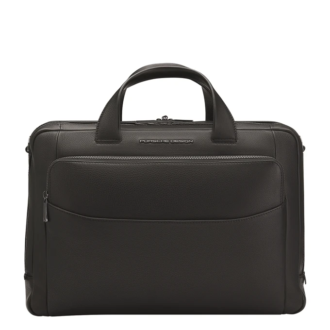 Porsche Design Roadster Leather Briefcase M Black 1 Porsche Design Roadster Leather Briefcase M Black