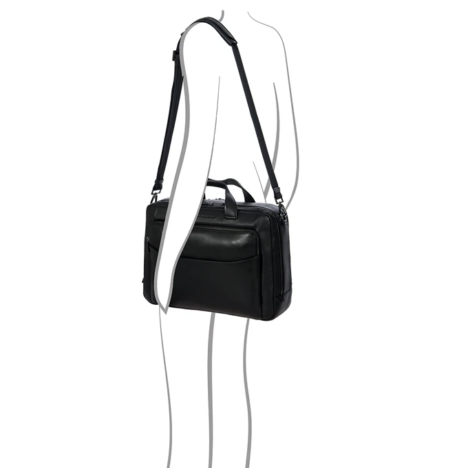 Porsche Design Roadster Leather Briefcase M Black 2 Porsche Design Roadster Leather Briefcase M Black - Afbeelding 2