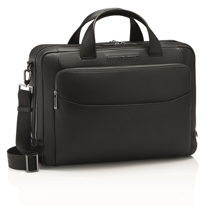 Porsche Design Roadster Leather Briefcase M Black 3 Porsche Design Roadster Leather Briefcase M Black - Afbeelding 3