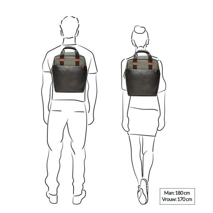 Berba Barbarossa Olly Backpack 15,6" Black-olive 2 Berba Barbarossa Olly Backpack 15,6" Black-olive - Afbeelding 2