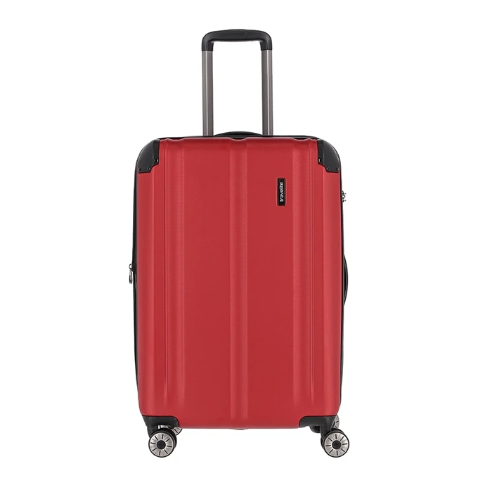 Travelite City 4 Wiel Trolley M Expandable Red 1 Travelite City 4 Wiel Trolley M Expandable Red