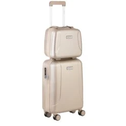 CarryOn Skyhopper 4 Wiel Trolley 55 + Beautycase Set Champagne