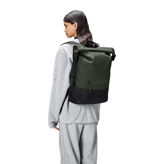 Rains Trail Rolltop Backpack W3 Green 2 Rains Trail Rolltop Backpack W3 Green - Afbeelding 2